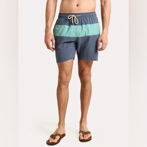 FAHERTY Men's Beacon Swim Trunks- Navy Green